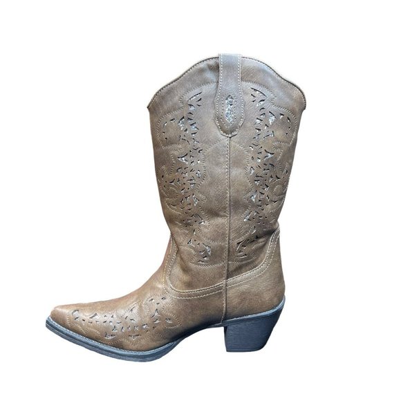 Roper Western Boots Womens Alisa Glitter Brown Size 9 New - Picture 5 of 8